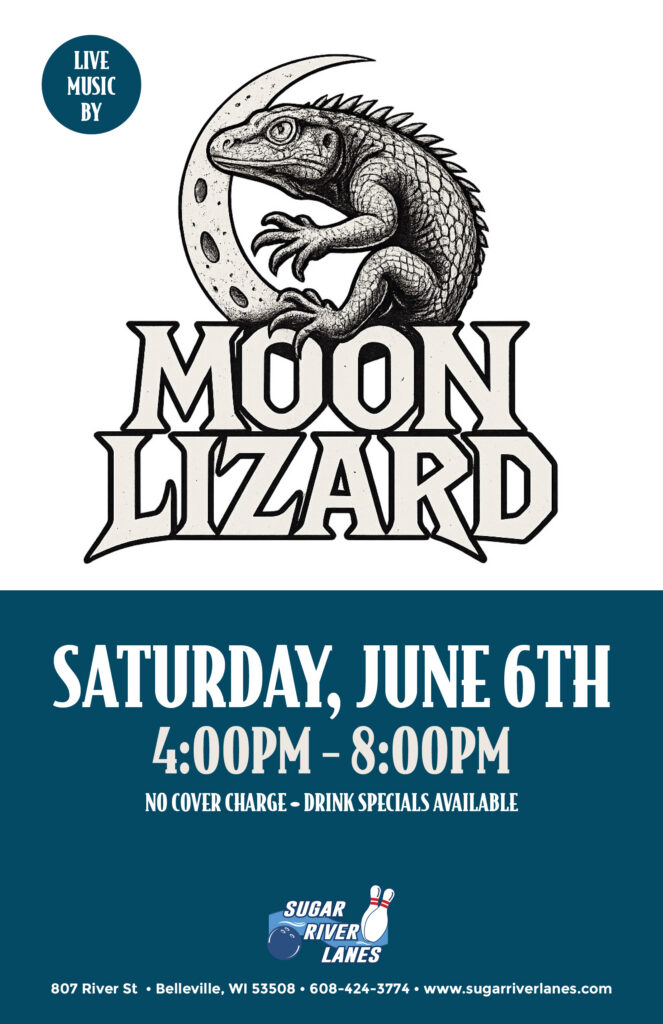 Live music by Moon Lizard Saturday, June 6th from 4pm - 8pm