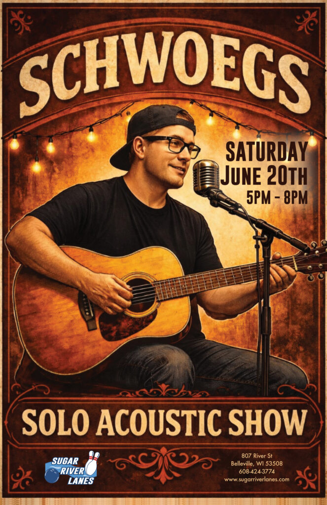 Live music by Schwoegs Saturday, June 20th from 4pm - 8pm