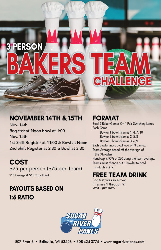 3 Person Bakers Team Challenge on November 14th & 15th